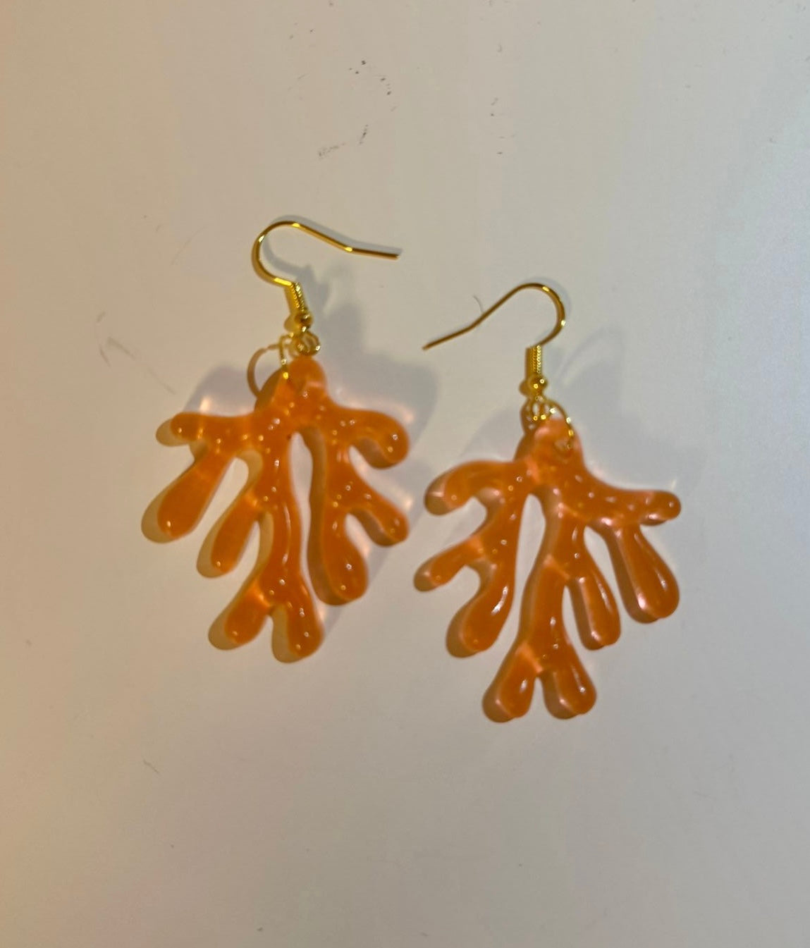Pendientes coral naranja claro