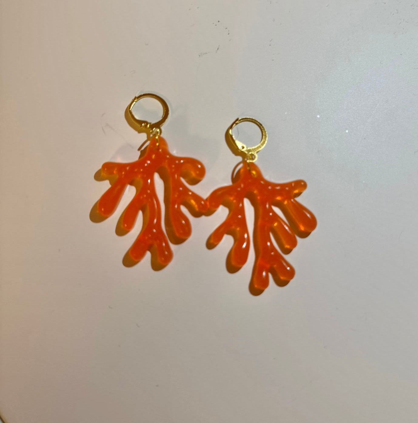 Pendientes coral naranja