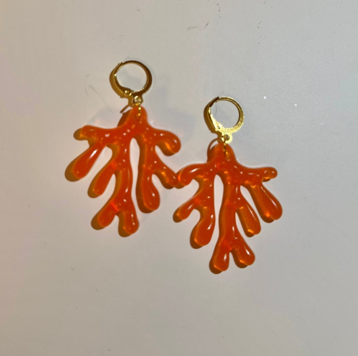 Pendientes coral naranja